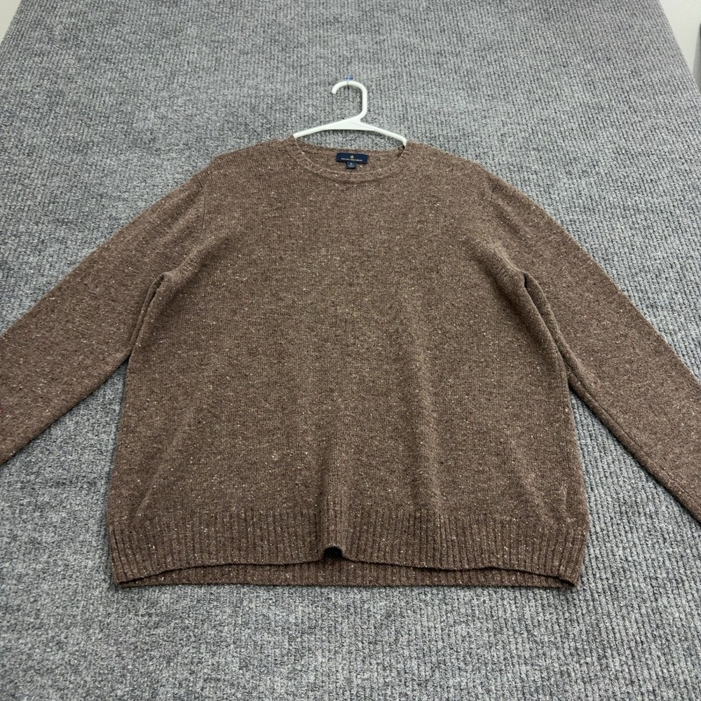 Brooks Brothers Sweater Mens M Brown Merino Wool Speckled Crewneck Classic Style